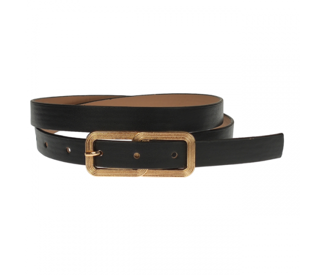 Curea dama, casual-eleganta, din piele ecologica, latime 2 cm, negru - CRD010N