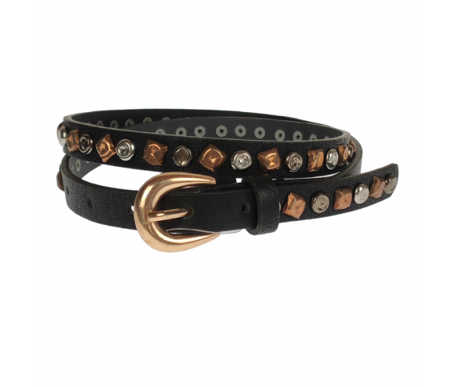 Curea dama, casual-eleganta, din piele ecologica, latime 2 cm, negru - CRD011N