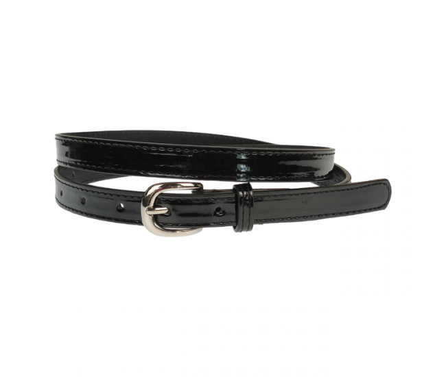 Curea dama lacuita, casual-eleganta, din piele ecologica, latime 2 cm, negru - CRD012NLAC