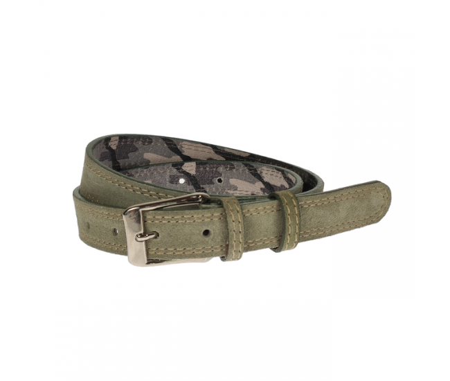 Curea dama, casual-eleganta, din piele ecologica intoarsa, latime 2.5 cm, verde - CRD020V