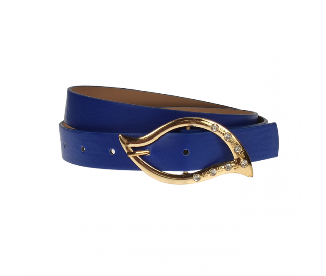 Curea dama, casual-eleganta, din piele ecologica, latime 2.5 cm, albastru - CRD024AB