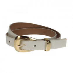 Curea dama din piele ecologica cu latime 2.5 cm Model alb 025A