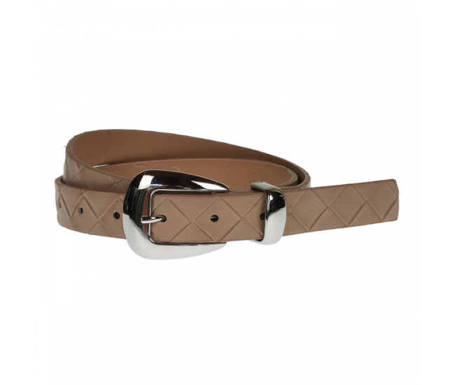 Curea dama, casual-eleganta, din piele ecologica, latime 2.5 cm, alb - CRD026A