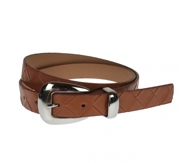 Curea dama, casual-eleganta, din piele ecologica, latime 2.5 cm, crem - CRD026CR