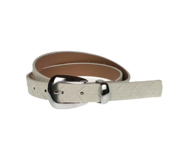 Curea dama, casual-eleganta, din piele ecologica, latime 2.5 cm, crem - CRD026CR