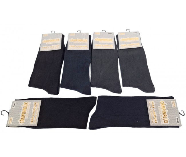 Sosete barbati inalte pentru bocanci set 6 perechi din bumbac batut fara cusatura Campina LUX 