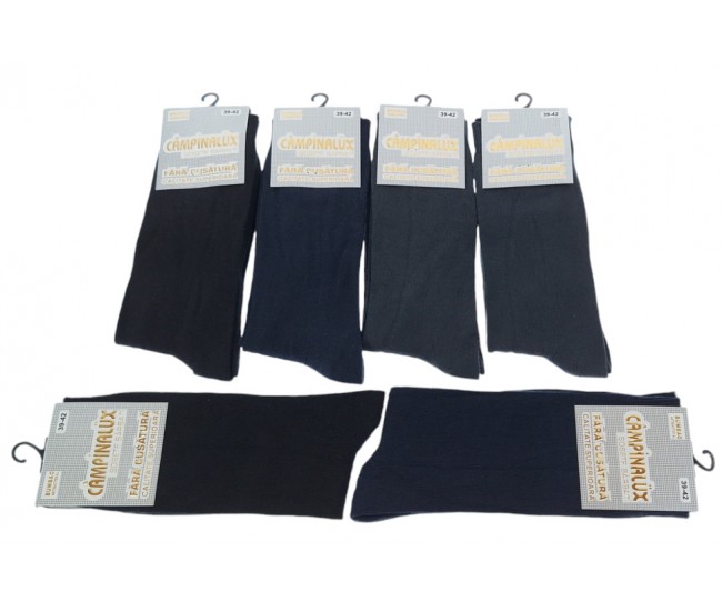 Sosete barbati inalte pentru bocanci set 6 perechi din bumbac batut fara cusatura Campina LUX 