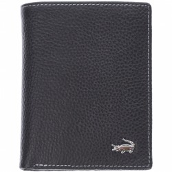 Portofel barbati din piele naturala, negru, 9 x 12 cm, DL3002-11802