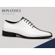 Pantofi Oxford bărbați alb-negru din piele naturală, eleganți de ceremonie – DONATOAN