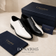 Pantofi Oxford bărbați alb-negru din piele naturală, eleganți de ceremonie – DONATOAN