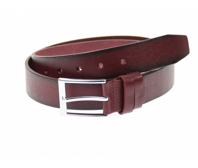 Curea barbati eleganta, din piele naturala, bordo 3.5 cm - DR001BOR