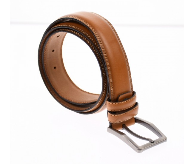 Curea barbati eleganta, din piele naturala, maro brun 3.5 cm - DR002BRUN