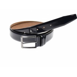 Curea barbati eleganta, din piele naturala lacuita bluemarin 3.5 cm - DR003LBLM