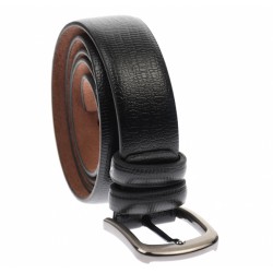 Curea neagra barbati casual, eleganta din piele naturala 3.5 cm - DR1320N