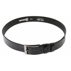 Curea barbati eleganta, din piele naturala, neagra 3.5 cm - DR1550N