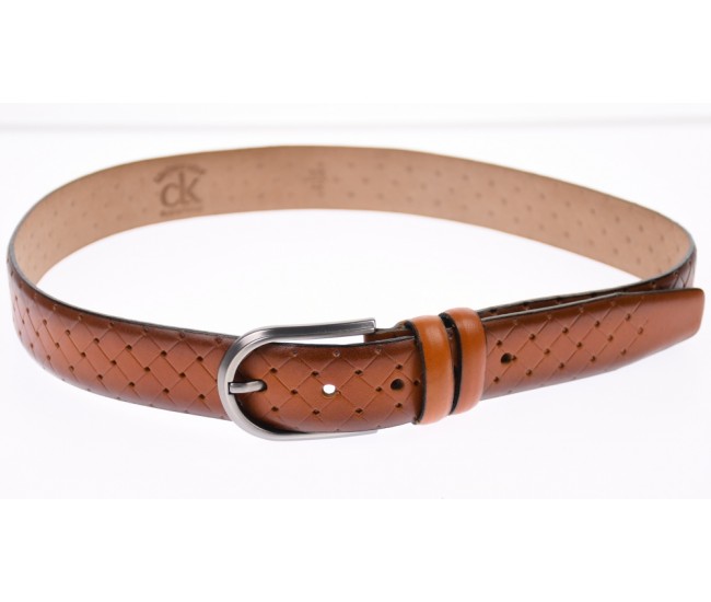 Curea barbati eleganta din piele naturala maro 3.5 cm DR236CON
