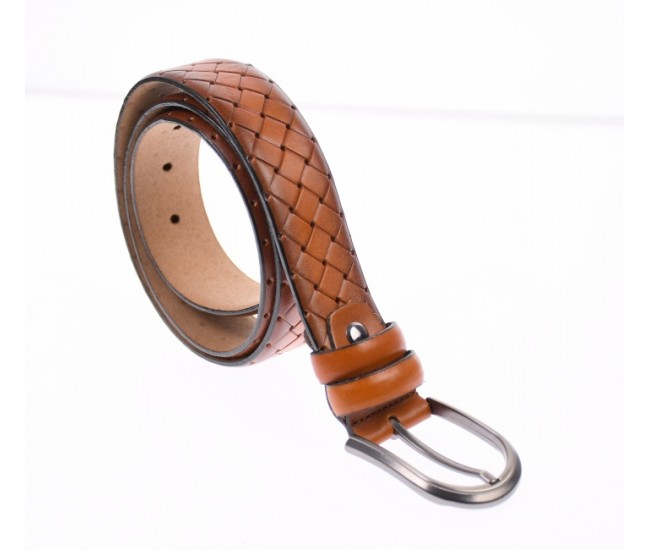 Curea barbati eleganta din piele naturala maro 3.5 cm DR236CON