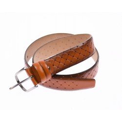 Curea barbati eleganta din piele naturala maro 3.5 cm DR236CON