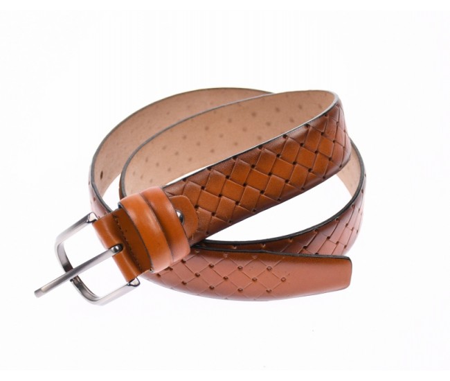 Curea barbati eleganta din piele naturala maro 3.5 cm DR236CON