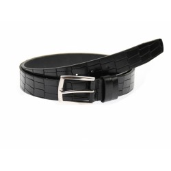 Curea barbati eleganta, din piele ecologica negra 3.5 cm - DR335N