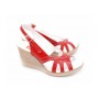 Sandale dama, din piele naturala cu platforma de 8 cm, culoare rosu - S88ROSU