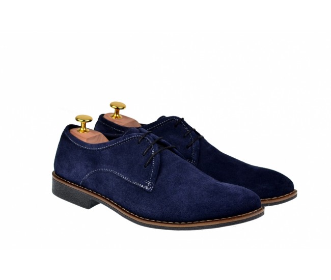 Pantofi barbati casual din piele naturala bleumarin - 85BLVEL