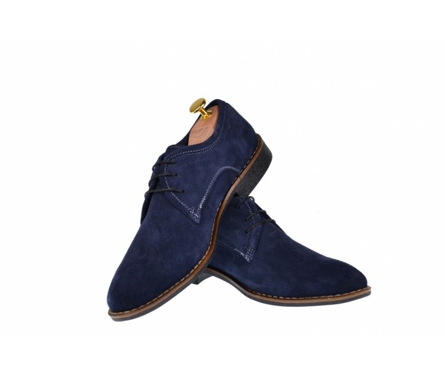 Oferta marimea 39, 42 Pantofi barbati casual din piele naturala bleumarin - L85BLVEL