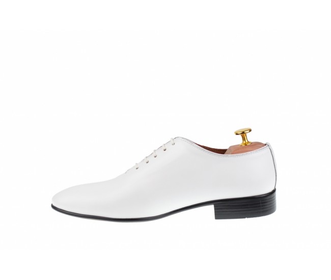 Pantofi barbati albi, eleganti din piele naturala - 024ABOX