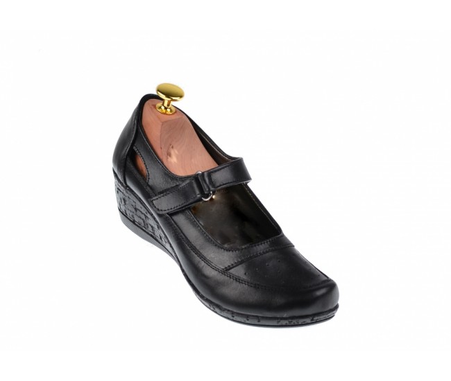 Pantofi dama piele naturala cu platforme de 4 cm - Made in Romania P9154BOXN