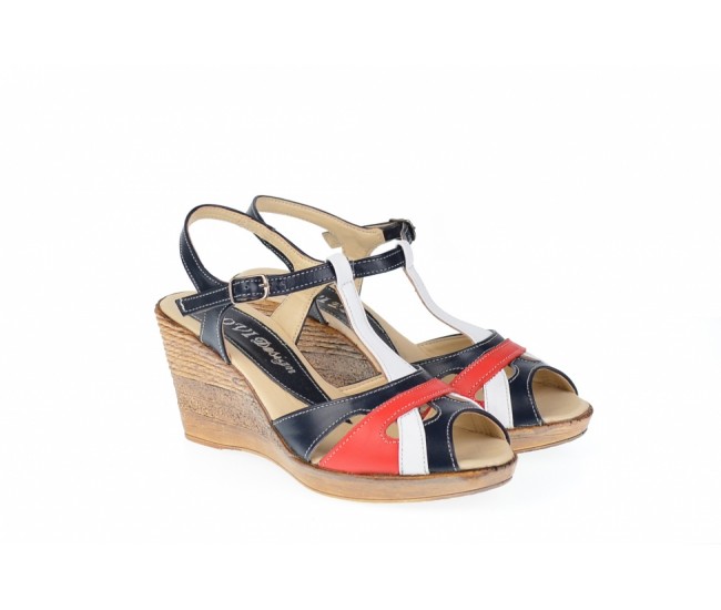 Sandale dama din piele naturala cu platforme de 7 cm - S50RABL