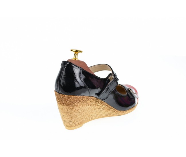 Pantofi dama casual din piele naturala, cu platforme de 7cm, foarte comozi - P104RNLAC