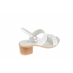 Sandale dama albe, din piele naturala box, foarte comode S7ABOX