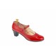 Pantofi dama rosii, eleganti, din piele naturala, cu toc de 5 cm, P104RR