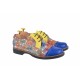 Pantofi dama din piele naturala multicolora - P10BLGR
