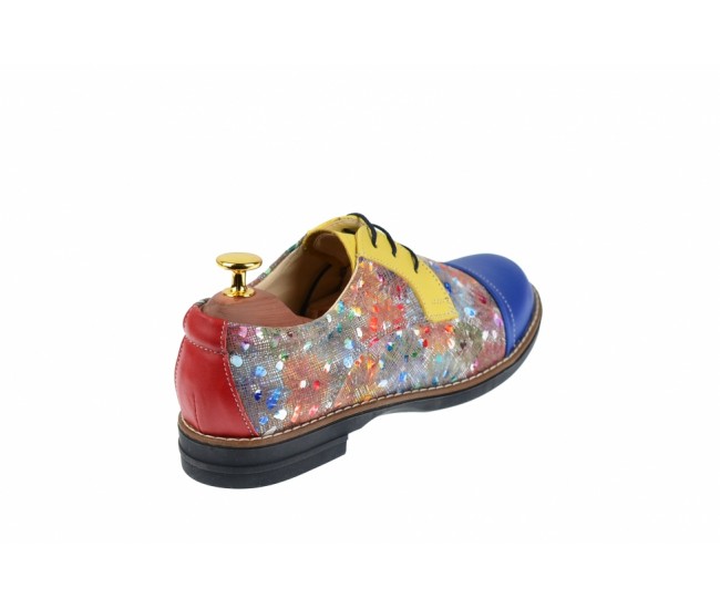 Pantofi dama din piele naturala multicolora - P10BLGR