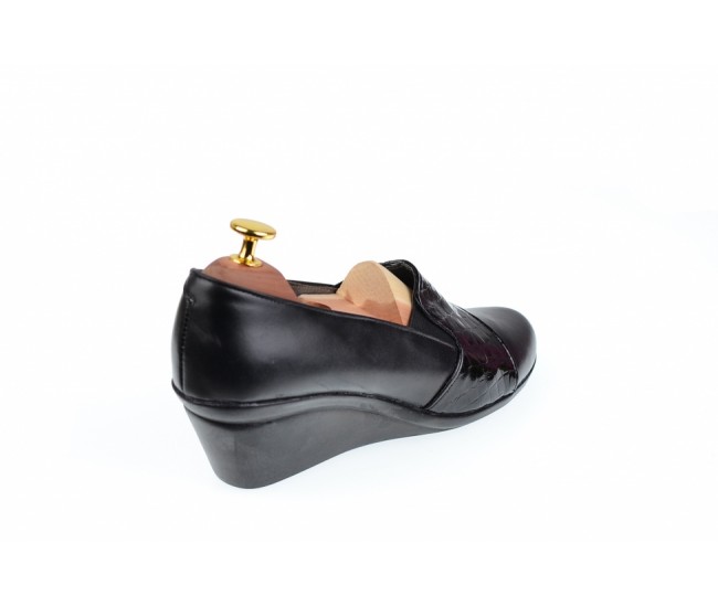 Pantofi dama casual din piele naturala cu platforme de 5cm - P14NLCR
