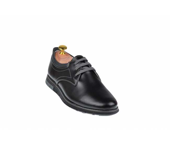 Pantofi casual - sport barbati din piele naturala neagra - TENBOXYANISN