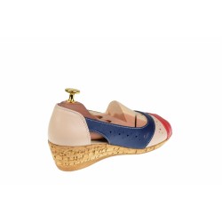 Saboti dama de vara Bej decupati - Piele naturala Cod: S104