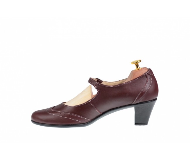 Pantofi dama eleganti din piele naturala grena - P104G