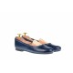 Balerini dama, model casual din piele naturala, bleumarin - FLO3BL