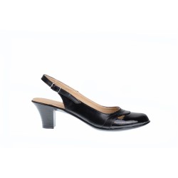 Pantofi dama eleganti, decupati din piele naturala, toc de 5 cm - S511NL