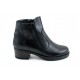 Ghete dama imblanite, din piele naturala, negre, G2NFER
