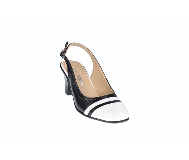 Pantofi dama eleganti, decupati, din piele naturala, toc de 5 cm - S301AN