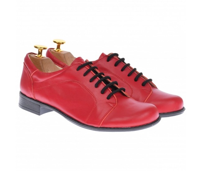 Oferta marimea 39 -  Pantofi dama, model casual din piele naturala, rosii - LP53RED