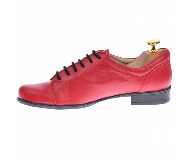 Oferta marimea 39 -  Pantofi dama, model casual din piele naturala, rosii - LP53RED