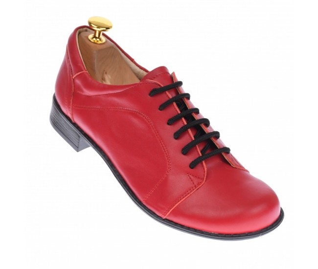 Oferta marimea 39 -  Pantofi dama, model casual din piele naturala, rosii - LP53RED