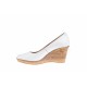 Pantofi dama casual din piele naturala alba cu platforma de 7 cm - MARA P3550ALB