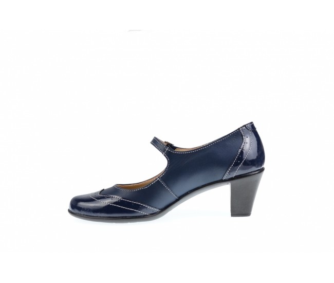 Pantofi dama eleganti din piele naturala bleumarin - P104BLBL