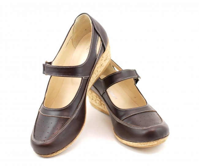 Pantofi dama cu platforma din piele naturala - Foarte comozi P9154MBOX2