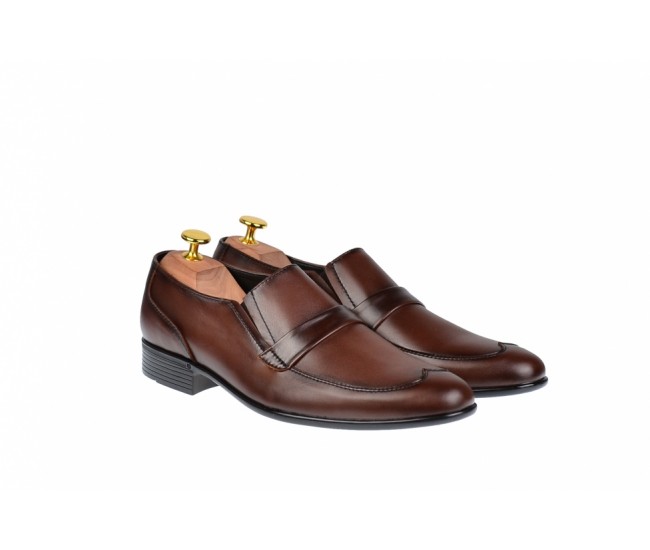 Pantofi barbati maro - eleganti din piele naturala - ELION13M